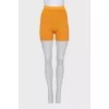 Yellow ribbed shorts