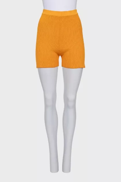 Yellow ribbed shorts