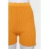 Yellow ribbed shorts