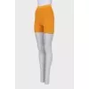 Yellow ribbed shorts