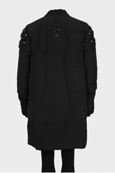 Black down jacket with massive crystals