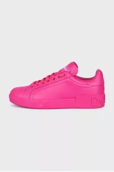 Pink Portofino leather sneakers