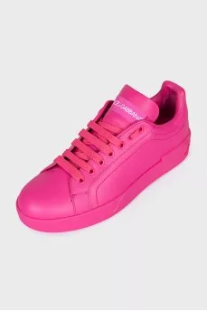 Pink Portofino leather sneakers