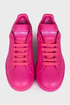 Pink Portofino leather sneakers
