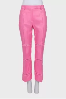 Pink linen suit