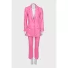 Pink linen suit