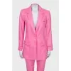 Pink linen suit
