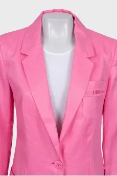 Pink linen suit