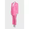 Pink linen suit