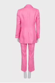 Pink linen suit