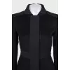 Fitted black coat with buttons