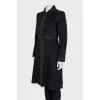 Fitted black coat with buttons