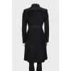 Fitted black coat with buttons