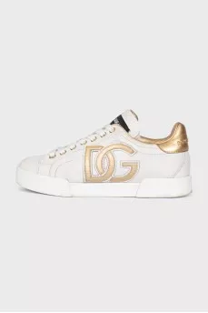White Portofino leather sneakers