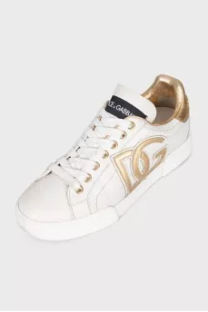 White Portofino leather sneakers