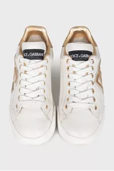 White Portofino leather sneakers