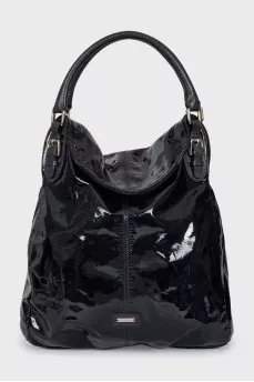 Black patent leather bag