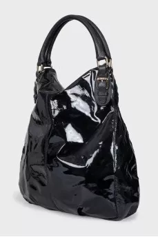 Black patent leather bag