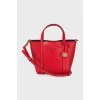 Red leather mini bag