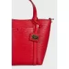 Red leather mini bag