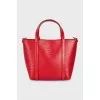 Red leather mini bag