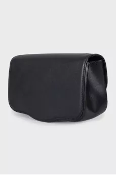Black leather crossbody with tag