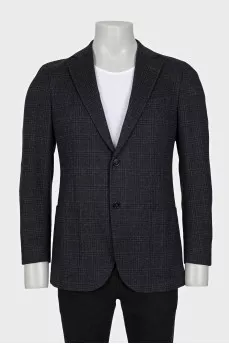 Men's gray plaid jacket