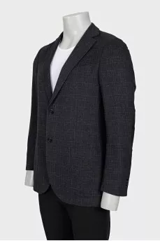 Men's gray plaid jacket