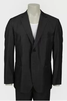 Men's single-breasted suit in a cage