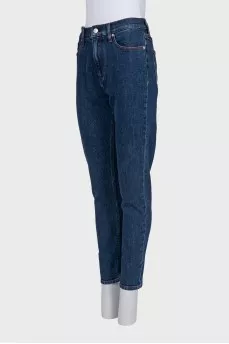 Dark blue mid-rise jeans