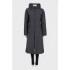 Gray coat with a zipper