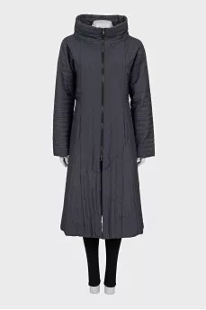 Gray coat with a zipper