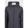 Gray coat with a zipper