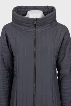 Gray coat with a zipper