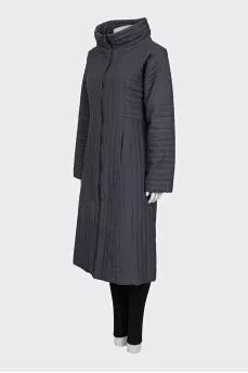 Gray coat with a zipper