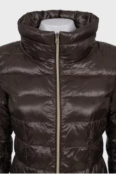 Brown quilted down jacket