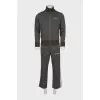 Men's green tracksuit with stripes