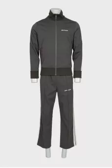 Men's green tracksuit with stripes