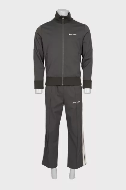 Men's green tracksuit with stripes