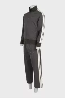 Men's green tracksuit with stripes