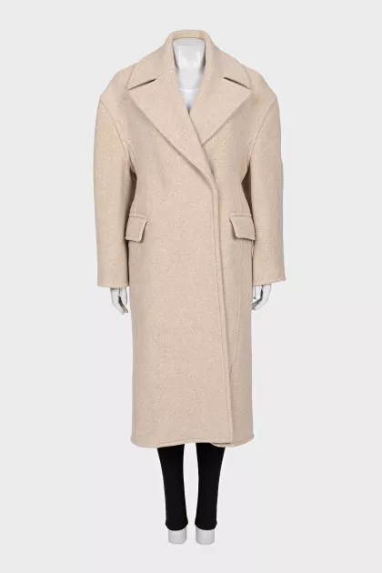 Single-breasted beige coat