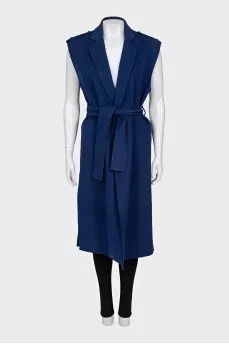 Blue elongated vest