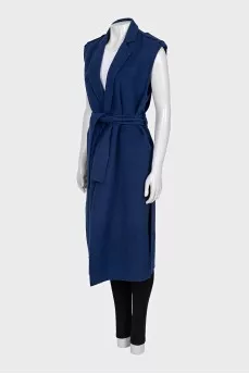 Blue elongated vest