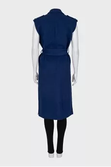 Blue elongated vest