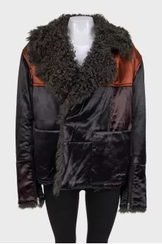 Short coat with fur lining