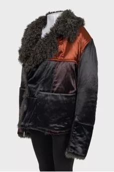 Short coat with fur lining