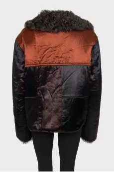 Short coat with fur lining