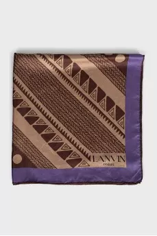 Brown printed silk scarf
