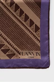 Brown printed silk scarf