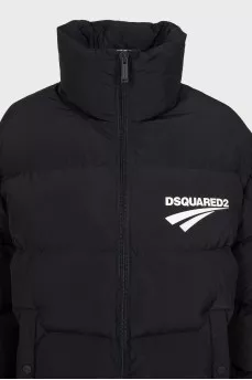 Black down jacket with a high collar
